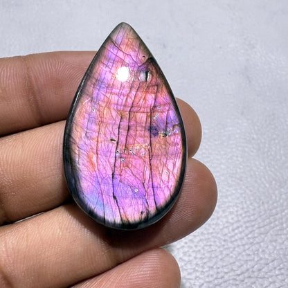 Purple Labradorite Pear Cabochon, 59 Cts, Loose Gemstone for Jewelry Making