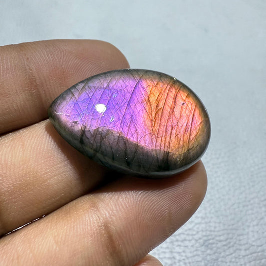 Purple Flash Labradorite Cabochon, Natural Oval Gemstone, Jewelry Making Stone