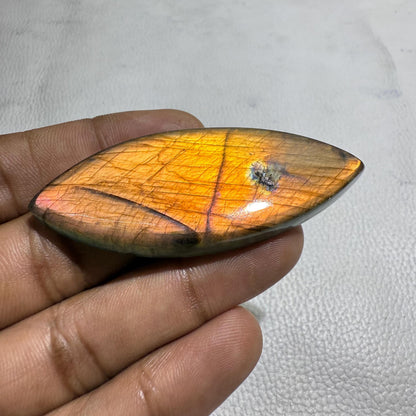 Natural Labradorite Marquise Cabochon, 98.9 ct, Loose Gemstone for Jewelry Making