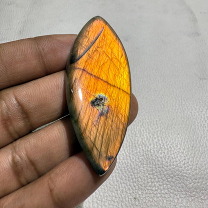 Natural Labradorite Marquise Cabochon, 98.9 ct, Loose Gemstone for Jewelry Making