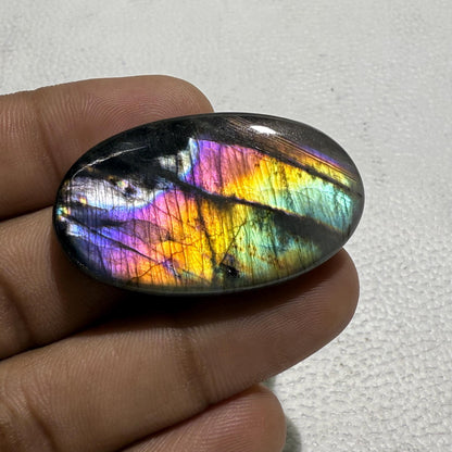 Natural Purple Labradorite Oval Cabochon, 40.5x24x6.5 mm, Loose Gemstone for Jewelry Making