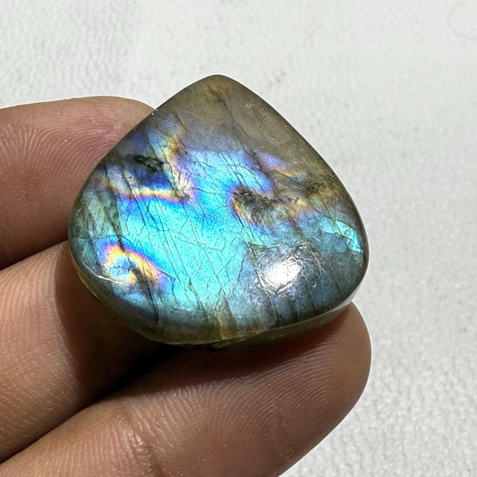 Natural Purple Labradorite Cabochon: Pear Gemstone for Jewelry Making