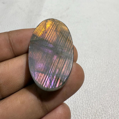 Natural Purple Labradorite Oval Cabochon, - 40x22.5x6 MM, - 54 Cts, Jewelry Making Gemstone