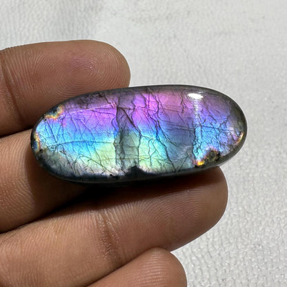 Purple Amethyst Lace Agate Cabochon: Pear Agate Gemstone (36x24x7 mm)