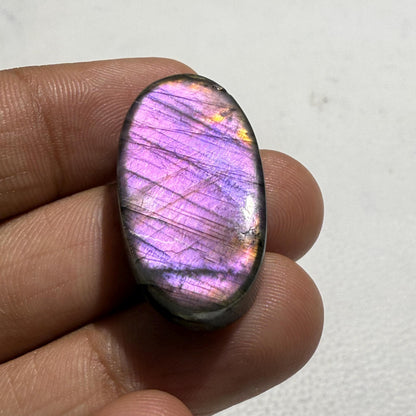 Natural Purple Labradorite Oval Cabochon, 29x15x7 mm, 32.3 Cts, Loose Gemstone for Jewelry Making