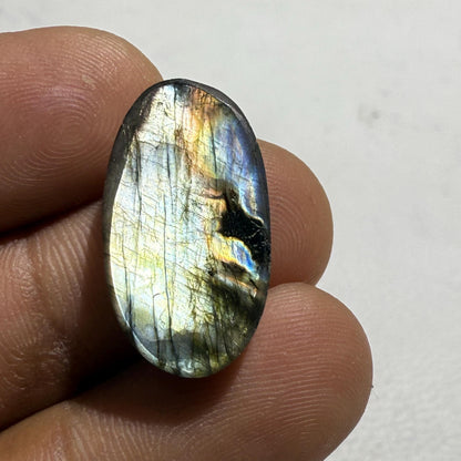 Natural Purple Labradorite Oval Cabochon, 22x12x6 mm, 15.3 Cts, Loose Gemstone for Jewelry Making