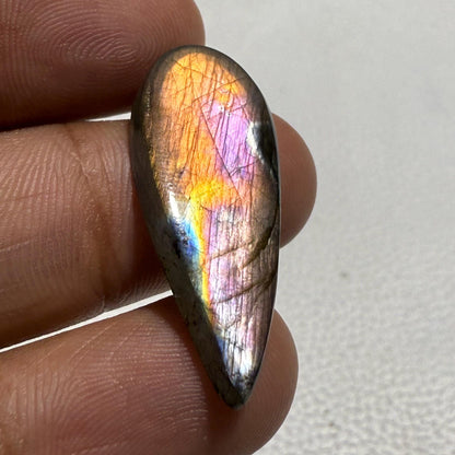 Multicolor Labradorite Pear Cabochon, 15.6 Cts, Loose Gemstone for Jewelry Making