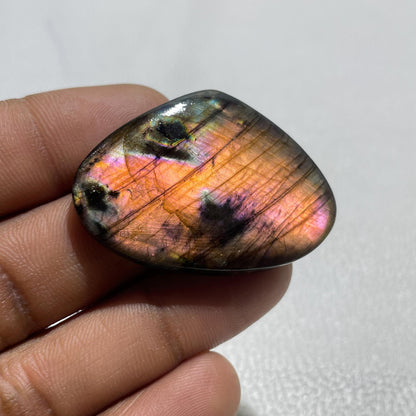 AAA Multicolor Labradorite Cabochon: Madagascar Gemstone