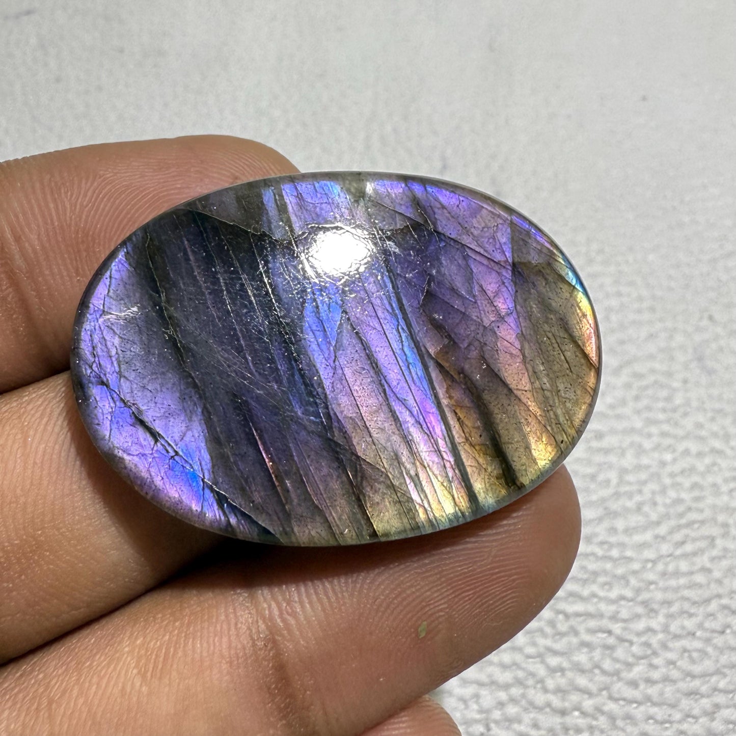 Purple Labradorite Oval Cabochon, 81.90 Cts, Loose Gemstone for Jewelry Making