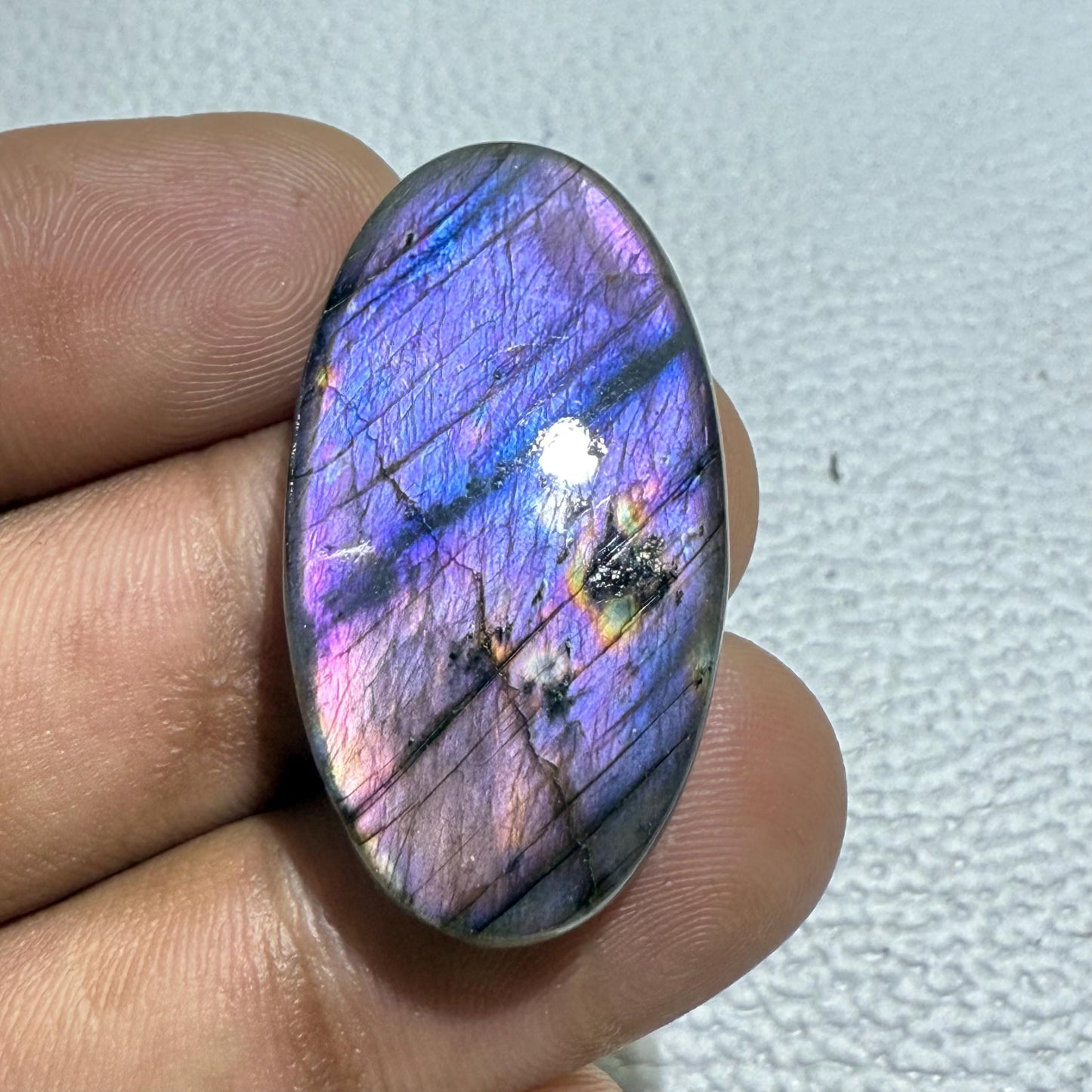 Natural Purple Labradorite Oval Cabochon, 40.2 Cts, Loose Gemstone for Jewelry Making