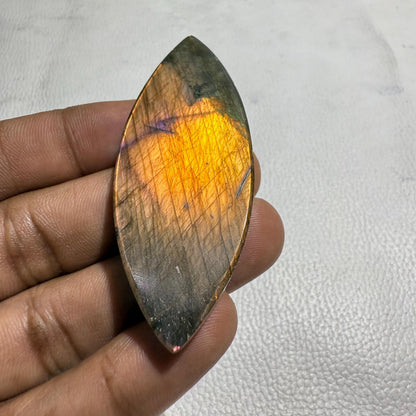 Natural Labradorite Marquise Cabochon, 98.9 ct, Loose Gemstone for Jewelry Making
