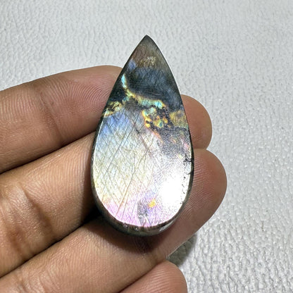 Spectrolite Labradorite Cabochon, 46x21x7.5mm, 65.7Cts., Loose Gemstone for Jewelry Making