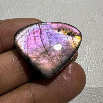 Natural Purple Labradorite Cabochon, 31x25x7 mm, 48.9 Cts, Loose Gemstone for Jewelry Making