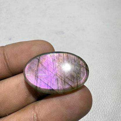 Purple Labradorite Oval Cabochon, 29x19x6 mm, 34.8 Cts, Loose Gemstone for Jewelry Making