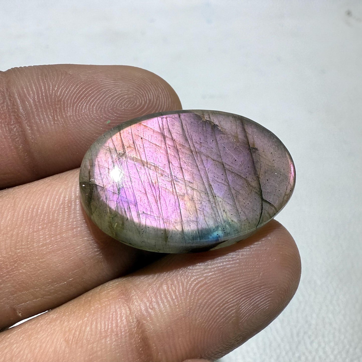 Purple Labradorite Oval Cabochon, 29x19x6 mm, 34.8 Cts, Loose Gemstone for Jewelry Making