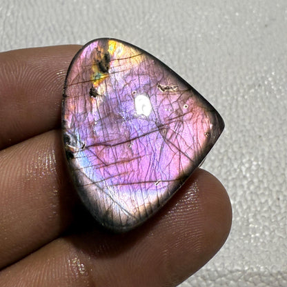 Natural Purple Labradorite Cabochon, 31x25x7 mm, 48.9 Cts, Loose Gemstone for Jewelry Making