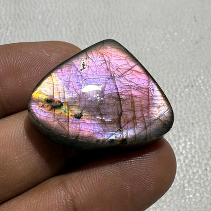 Natural Purple Labradorite Cabochon, 31x25x7 mm, 48.9 Cts, Loose Gemstone for Jewelry Making