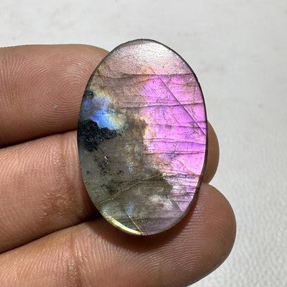 Purple Labradorite Oval Cabochon, 29x19x6 mm, 34.8 Cts, Loose Gemstone for Jewelry Making