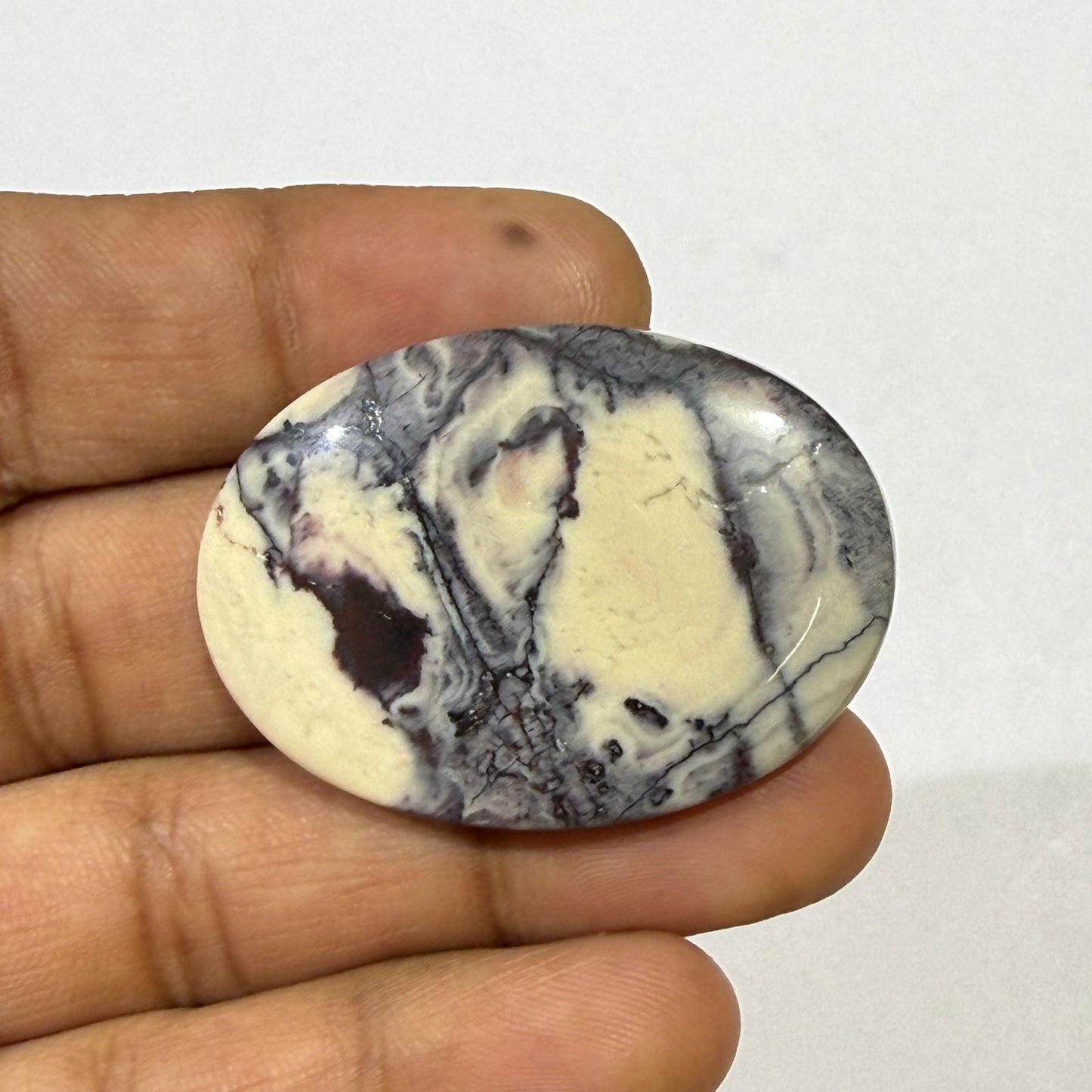 Purple Tiffany Jasper Oval Cabochon Natural Loose Gemstone, Polished Oval Stone for Jewelry Making, Crystal Healing Gem
