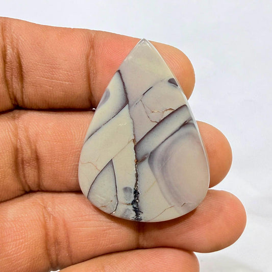 Natural Tiffany Jasper Pear Cabochon Loose Gemstone, Designer Tiffany Stone, Pear Shape Jasper for Jewelry Making, ( 36.5x26x5mm,41cts)