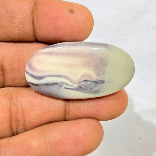 Natural Tiffany Jasper Oval Cabochon Loose Gemstone, Lavender Tiffany Stone, Designer Jasper for Jewelry Making, (38x20x5mm, 40 cts )