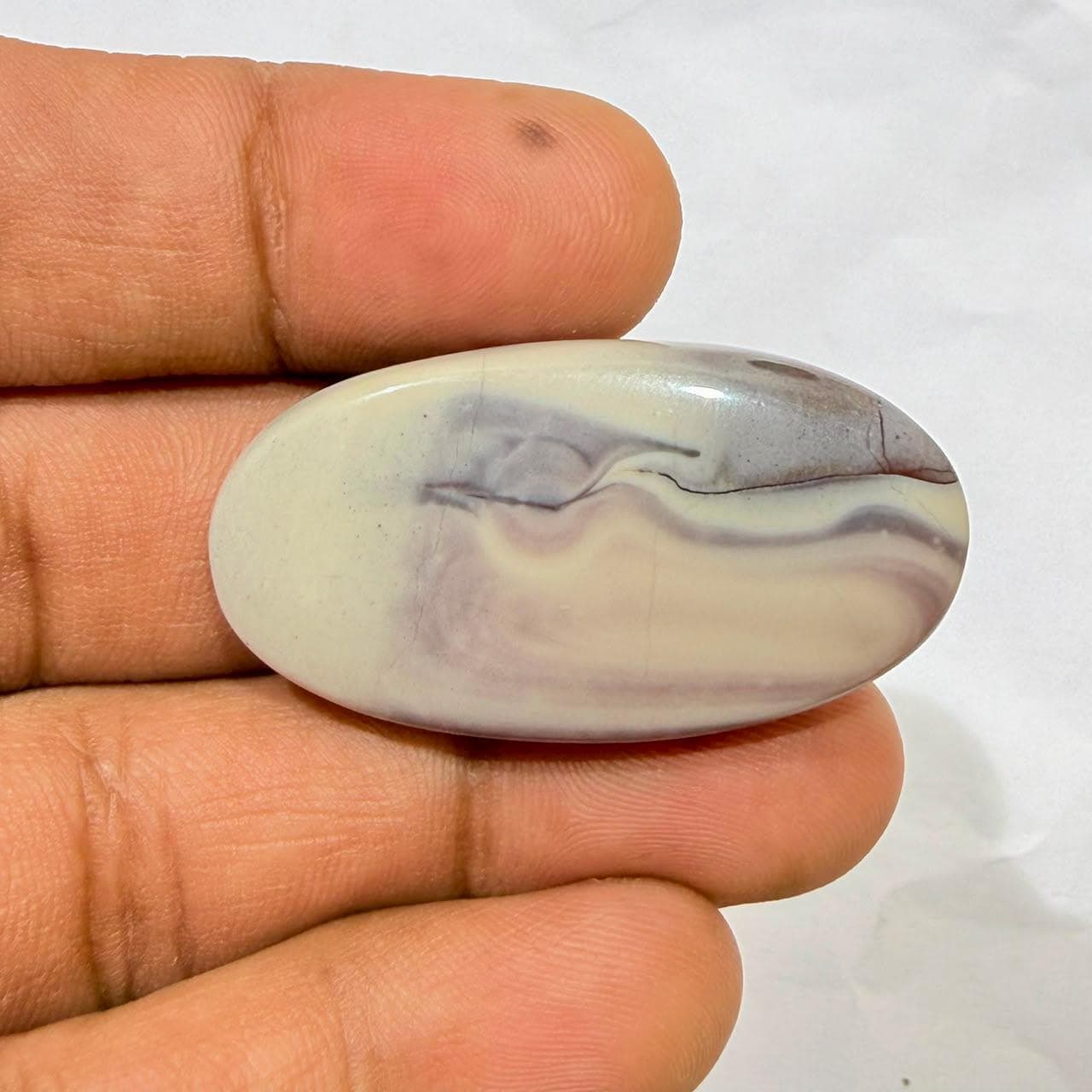 Natural Tiffany Jasper Oval Cabochon Loose Gemstone, Lavender Tiffany Stone, Designer Jasper for Jewelry Making, (38x20x5mm, 40 cts )