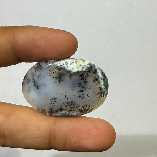 Natural Dendritic Opal Oval Cabochon Loose Gemstone, Scenic Dendritic Opal Stone, Landscape Opal for Jewelry Making, ( 36.5x26x6.5mm,50 cts)