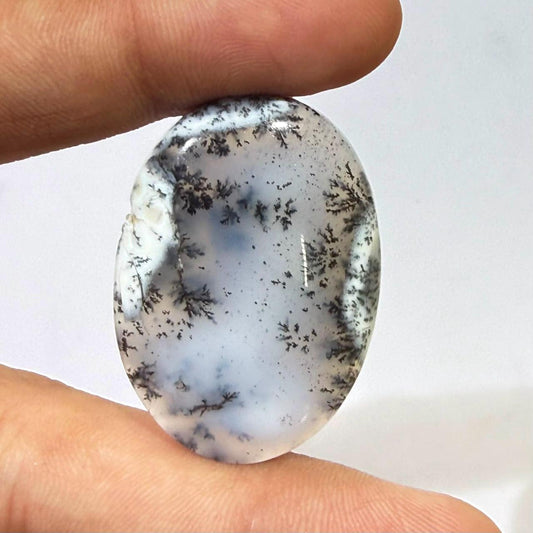 Natural Dendritic Opal Oval Cabochon Loose Gemstone, Scenic Dendritic Opal Stone, Landscape Opal for Jewelry Making, ( 36.5x26x6.5mm,50 cts)