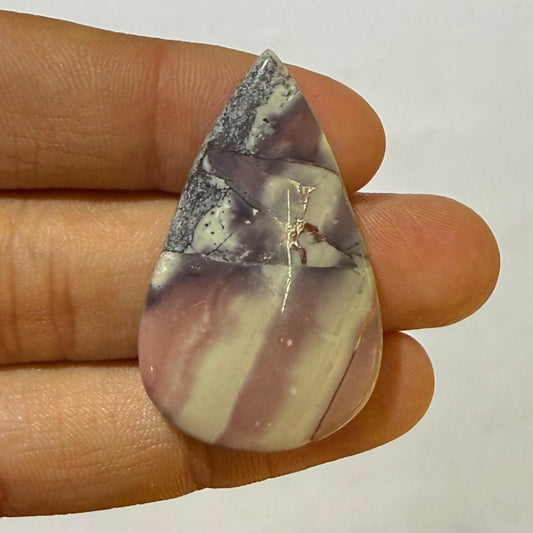 Natural Tiffany Jasper Pear Cabochon Loose Gemstone, Purple Tiffany Stone, Designer Jasper for Jewelry Making, (40x24x5mm,39cts)