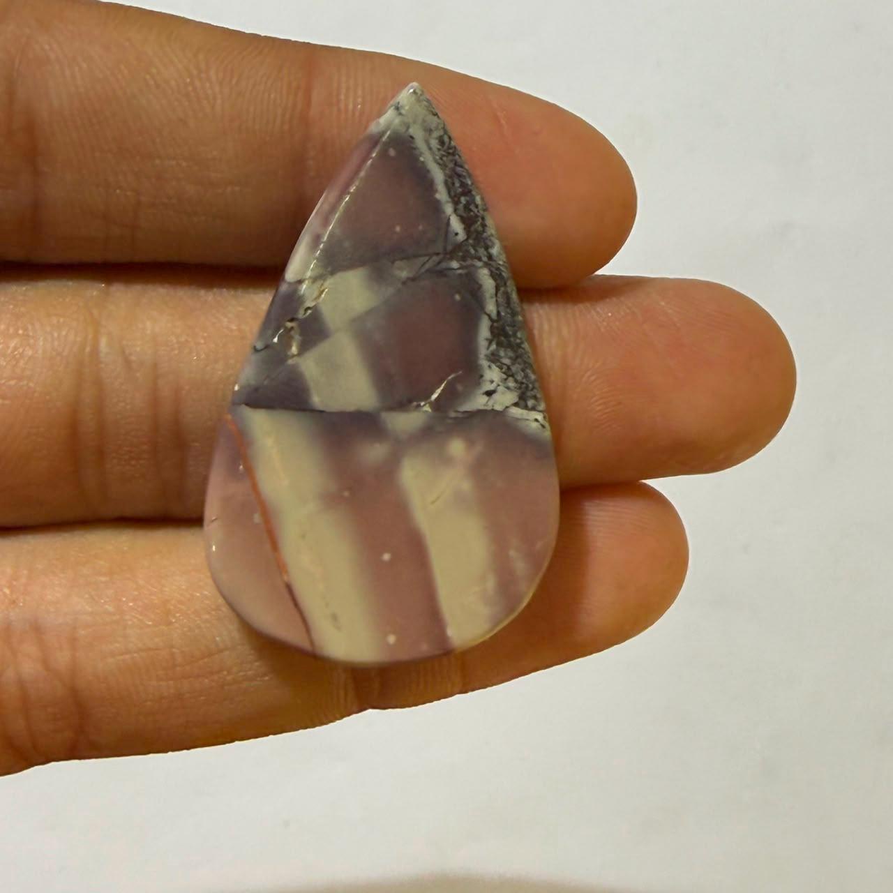 Natural Tiffany Jasper Pear Cabochon Loose Gemstone, Purple Tiffany Stone, Designer Jasper for Jewelry Making, (40x24x5mm,39cts)