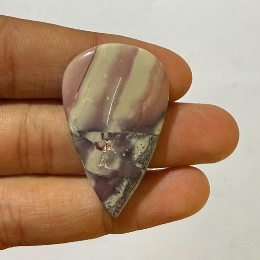 Natural Tiffany Jasper Pear Cabochon Loose Gemstone, Purple Tiffany Stone, Designer Jasper for Jewelry Making, (40x24x5mm,39cts)