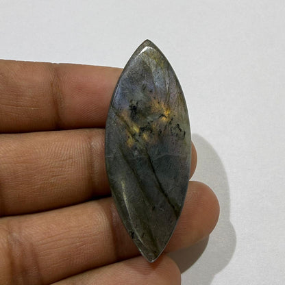 Natural Purple Flash Labradorite Marquise Cabochon, 46.5x18x5 mm, 35.6 cts, Loose Gemstone for Jewelry Making