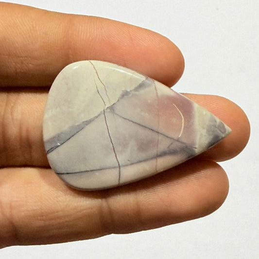Natural Tiffany Stone Pear Cabochon, Purple White Tiffany Jasper Loose Gemstone, Teardrop Cabochon for Jewelry Making,(39x27x5mm, 39 cts )