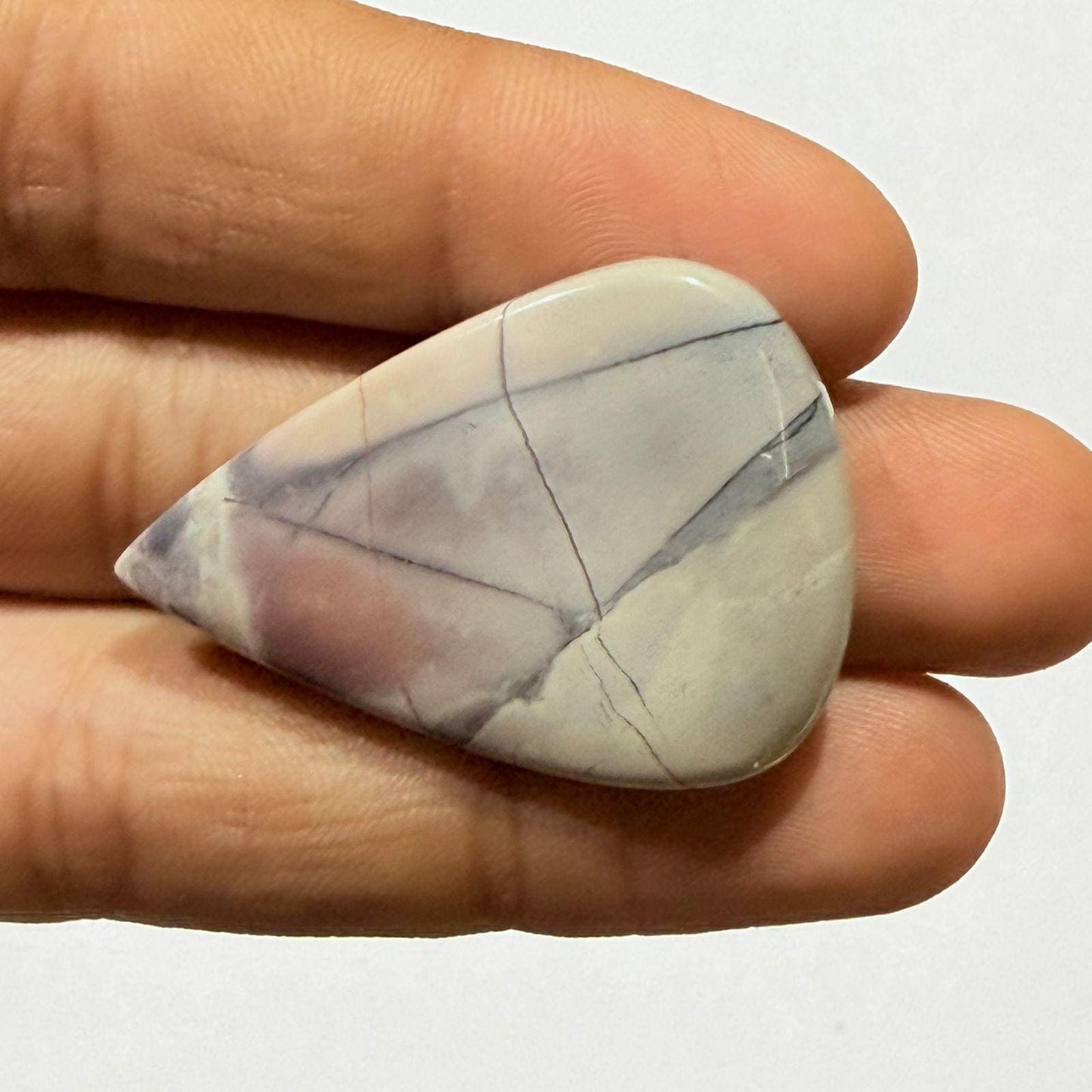 Natural Tiffany Stone Pear Cabochon, Purple White Tiffany Jasper Loose Gemstone, Teardrop Cabochon for Jewelry Making,(39x27x5mm, 39 cts )