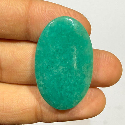 Natural Blue Green Amazonite Oval Cabochon, 33.5x20x5.5mm, 34.8 cts, Loose Gemstone for Jewelry Making