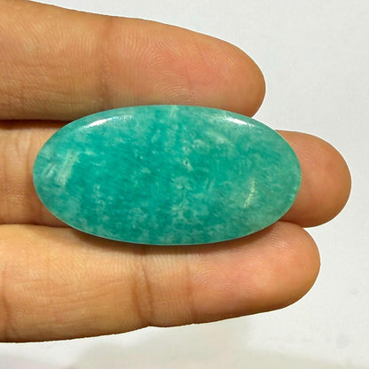 Natural Blue Green Amazonite Oval Cabochon, 37.5x19x6mm, 43cts, Loose Gemstone for Jewelry Making