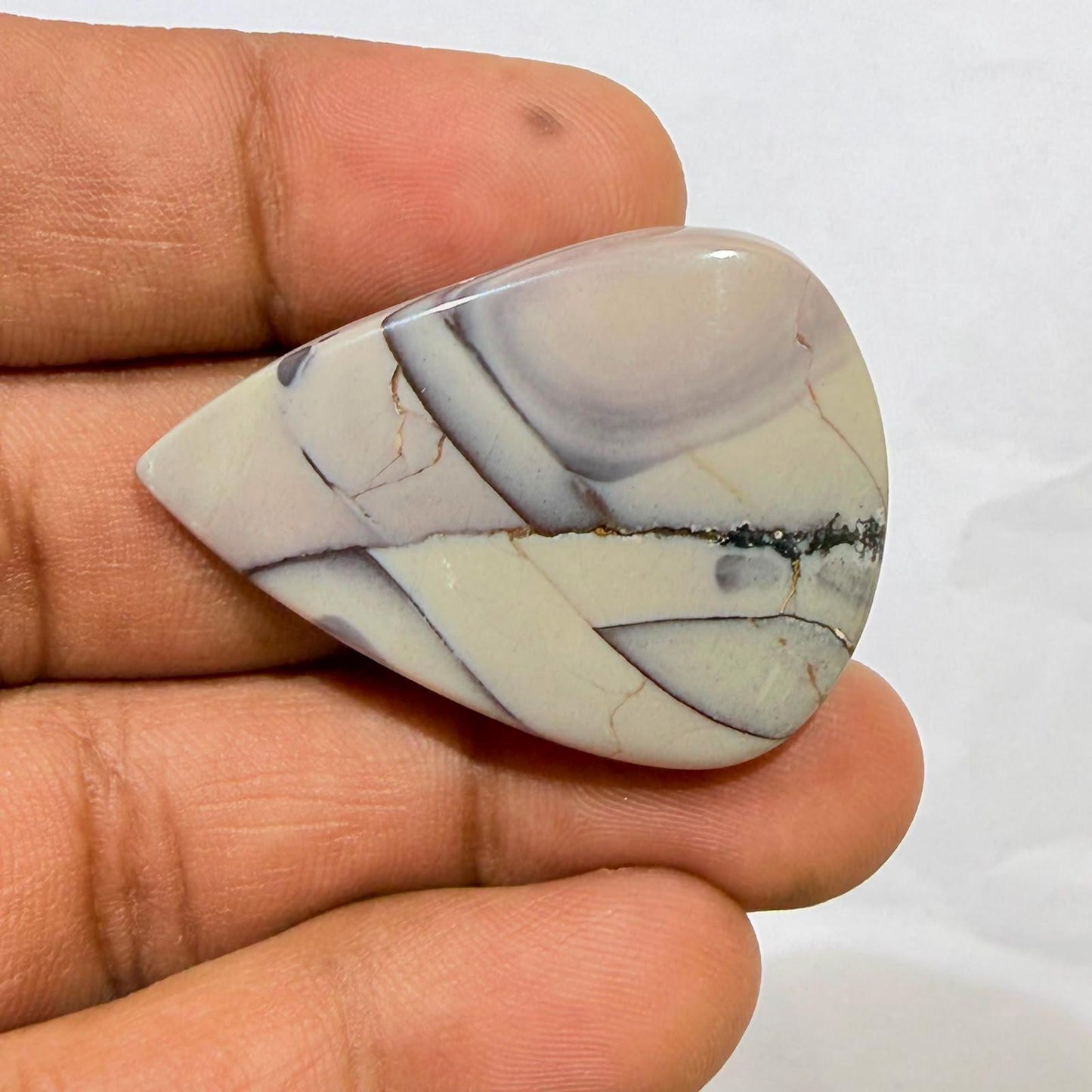 Natural Tiffany Jasper Pear Cabochon Loose Gemstone, Designer Tiffany Stone, Pear Shape Jasper for Jewelry Making, ( 36.5x26x5mm,41cts)