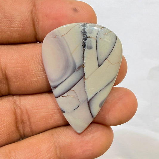 Natural Tiffany Jasper Pear Cabochon Loose Gemstone, Designer Tiffany Stone, Pear Shape Jasper for Jewelry Making, ( 36.5x26x5mm,41cts)
