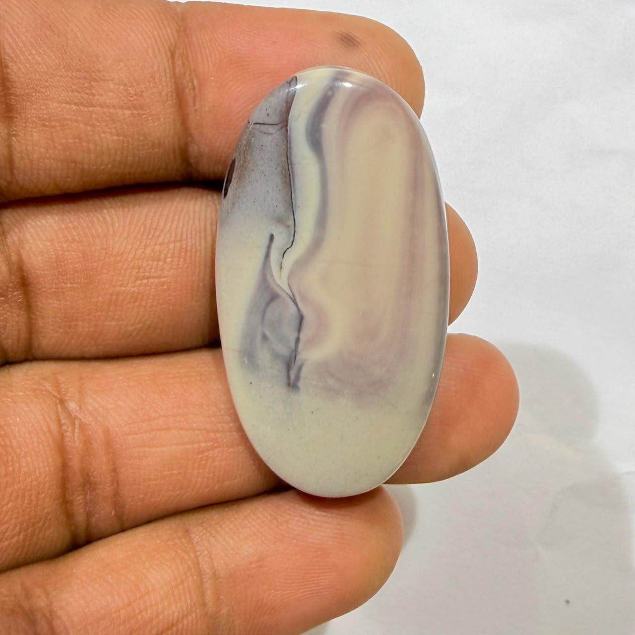Natural Tiffany Jasper Oval Cabochon Loose Gemstone, Lavender Tiffany Stone, Designer Jasper for Jewelry Making, (38x20x5mm, 40 cts )