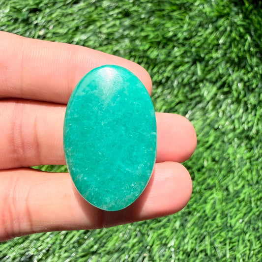 Natural Green Aventurine Cabochon Oval Shape Loose Gemstone, Flat Back Cabochon, Jewelry Making Stone, Green Crystal (3x21x8,mm 47cts)