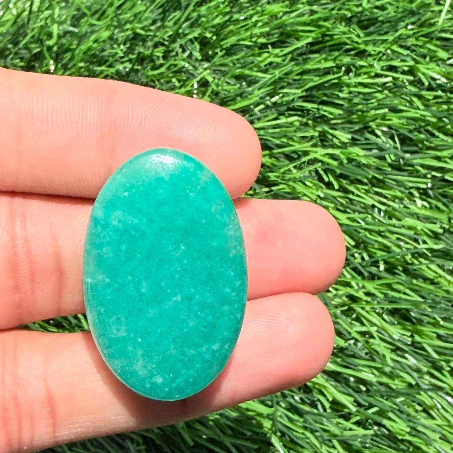 Natural Green Aventurine Cabochon Oval Shape Loose Gemstone, Flat Back Cabochon, Jewelry Making Stone, Green Crystal (3x21x8,mm 47cts)