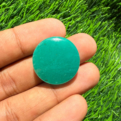 Natural Green Aventurine Round Cabochon, 24x7 mm, 36cts, Loose Gemstone for Jewelry Making