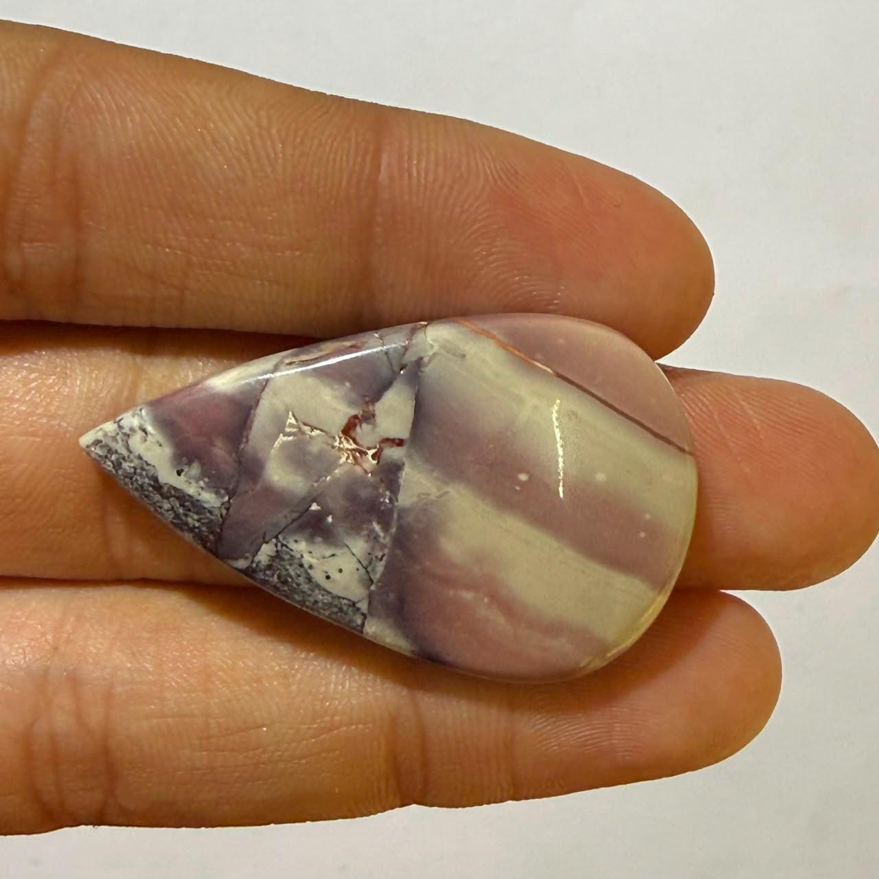 Natural Tiffany Jasper Pear Cabochon Loose Gemstone, Purple Tiffany Stone, Designer Jasper for Jewelry Making, (40x24x5mm,39cts)