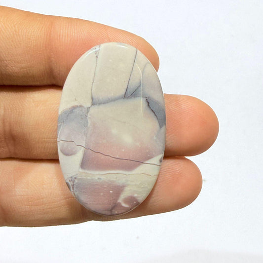 Natural Tiffany Stone Oval Cabochon, Purple White Tiffany Jasper Gemstone, Loose Cabochon for Jewelry Making, Designer Sto (38x23.5x 5.5cts)