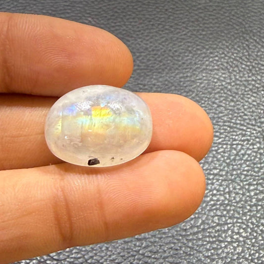 Natural Rainbow Moonstone Oval Cabochon |Blue Oval Loose Gemstone | Genuine Moonstone for Ring Pendant |Jewelry Making Supply(20x10x8,20mm)