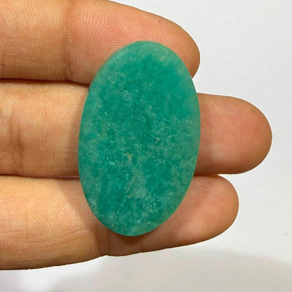Natural Blue Green Amazonite Oval Cabochon, 33.5x20x5.5mm, 34.8 cts, Loose Gemstone for Jewelry Making