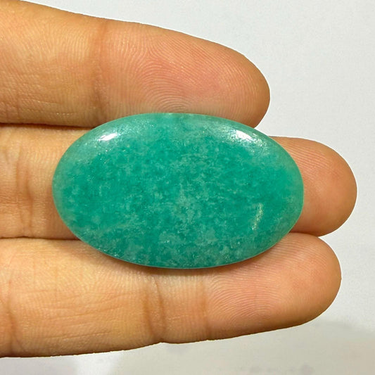 Natural Amazonite Cabochon Gemstone, Oval Amazonite Loose Stone, Blue Green Amazonite Cabochon, Jewelry Making, (33.5x20x5.5mm 34.8 cts)