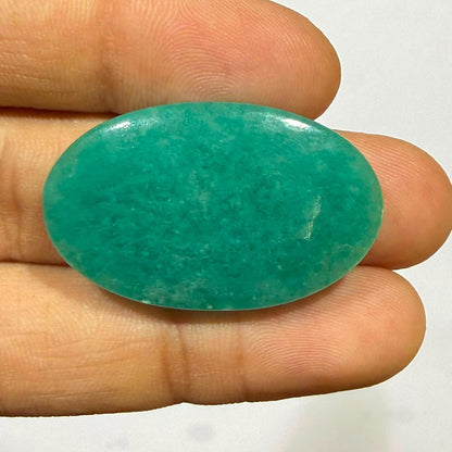 Natural Blue Green Amazonite Oval Cabochon, 33.5x20x5.5mm, 34.8 cts, Loose Gemstone for Jewelry Making