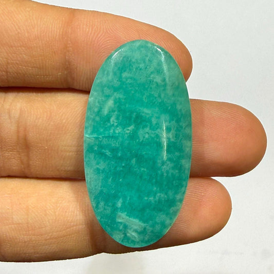 Natural Amazonite Cabochon Gemstone, Oval Amazonite Loose Stone, Blue Green Amazonite Cabochon, Jewelry Making Supply,(37.5x19x6mm 43 cts)