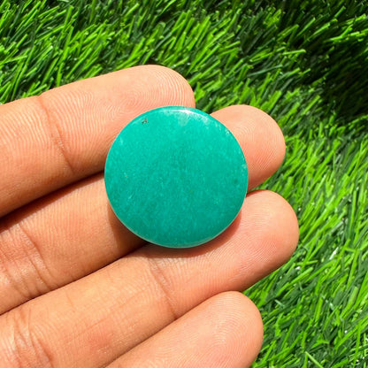 Natural Green Aventurine Round Cabochon, 24x7 mm, 36cts, Loose Gemstone for Jewelry Making